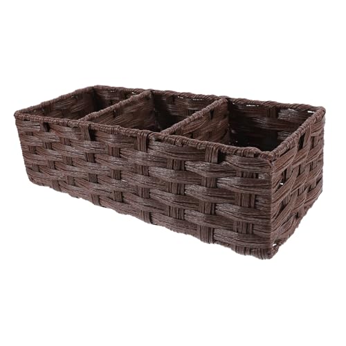 TOYZFRIENDY Multipurpose Desktop Organizer Imitation Rattan Storage Basket mit Fächern Geflochtenes Aufbewahrungskörbchen für Bad Küche Büro und Wohnzimmer Langlebig und Vielseitig Einsetzbar TOYZFRIENDY Multipurpose Desktop Organizer Imitation Rattan Storage Basket mit Fächern Geflochtenes Aufbewahrungskörbchen für Bad Küche Büro und Wohnzimmer Langlebig und Vielseitig Einsetzbar von TOYZFRIENDY