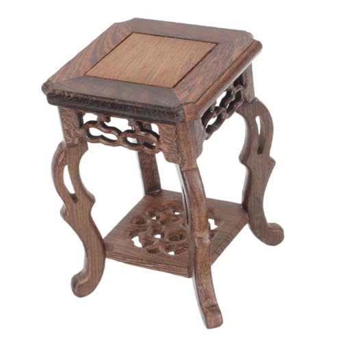 TOYZFRIENDY Pflanzenständer Holzblumenhocker Retro Stil Blumentopfhalter Basis aus Sicherem Hartholz für Innen Außen Bonsai Deko Balkon Wohnzimmer von TOYZFRIENDY