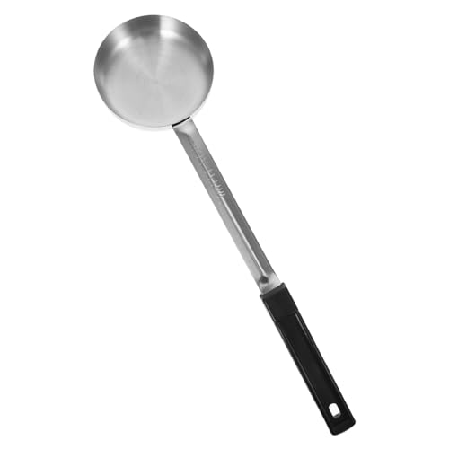 TOYZFRIENDY Portionslöffel aus Edelstahl mit Hitzebeständigem Schwarzem Griff Vielseitiger Soßen und Suppenkelle für Präzise Portionskontrolle für Pizza Restaurant Servieren und Portionieren von TOYZFRIENDY