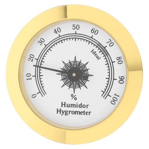 TOYZFRIENDY Präziser Analog-hygrometer Metall für Zigarren Teeboxen Stilvolles Eingebettetes Design Genaue Luftfeuchtigkeitsmessung für Innenräume Weinkeller Gewächshaus Rund von TOYZFRIENDY