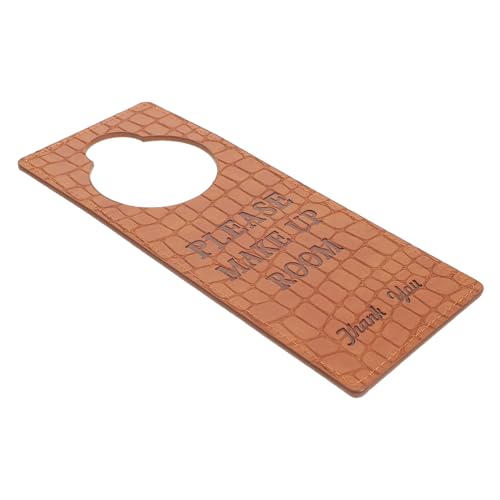 TOYZFRIENDY Pu leder Hotel Türschild Bitte nicht Stören Doppelseitig Beschriftet Robust Wiederverwendbar Klar Lesbar Braun für Hotelzimmer und Büro von TOYZFRIENDY