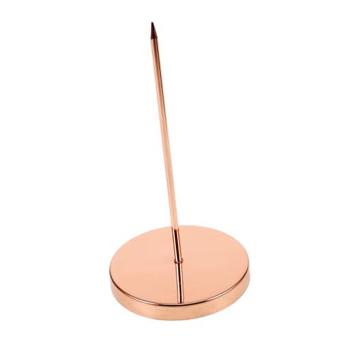 TOYZFRIENDY Rosegold Edelstahl Tickethalter Zettelspießer mit Geradem Stab Kompakter Quittungshalter für Restaurant Büro und Gastro Einfache Montage Elegantes Schreibtisch Zubehör von TOYZFRIENDY