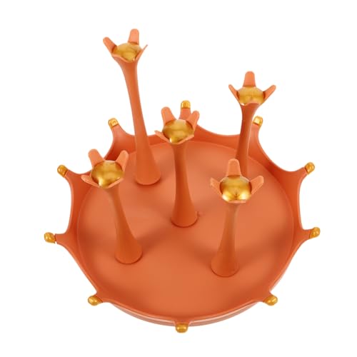 TOYZFRIENDY Rotierender Becherhalter für Küche Abtropfgestell mit Großer Kapazität Stabiler Glasbecher Trockner Organizer Trockenregal für Wasserflaschen und Tassen Orange Plätze von TOYZFRIENDY
