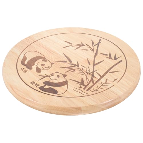 TOYZFRIENDY Runder Holz hockerersatz Sitzfläche mit Panda Motiv Strapazierfähiges Barhocker zubehör Kratzfest Leicht zu Reinigen für Restaurant und Essbereich von TOYZFRIENDY