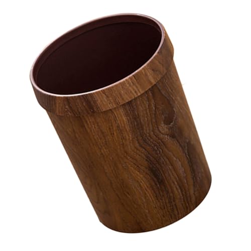 TOYZFRIENDY Runder Holzoptik Abfalleimer mit Pressring Kunststoff Müllbehälter für Haushalt Büro Bad Räume Kompakt und Robust TOYZFRIENDY Runder Holzoptik Abfalleimer mit Pressring Kunststoff Müllbehälter für Haushalt Büro Bad Räume Kompakt und Robust von TOYZFRIENDY