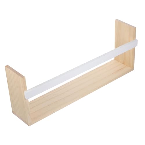 TOYZFRIENDY Rustikales Wandregal aus Holz Schwebendes Wandboard mit Stabilem Wandhalter Vielseitiges Aufbewahrungsregal für Wohnzimmer Büro Bad Dekoratives Bücher und Gewürzregal in Weiß von TOYZFRIENDY