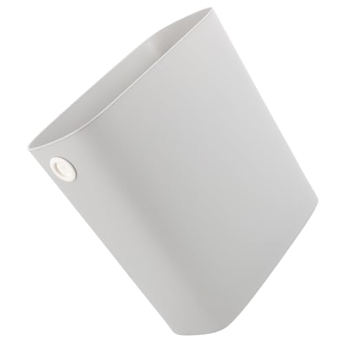 TOYZFRIENDY Schmaler Kunststoff mülleimer für Küche und Bad Platzsparender Schmaler Abfalleimer mit Glatter Oberfläche Widerstandsfähig Leicht zu Reinigen Neutraler Grauton für Modernes von TOYZFRIENDY