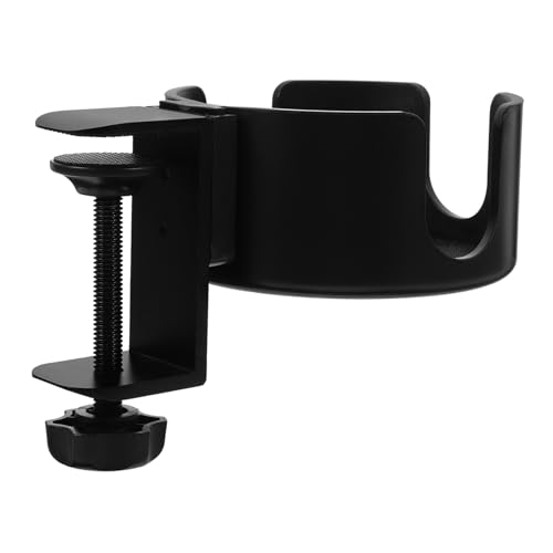 TOYZFRIENDY Schreibtisch Getränkehalter Clip Sicherer Tischkanten Becherhalter mit Haken Tragbarer Tisch Seitenhalter für Tassen und Flaschen Vielseitig für Büro Gaming und Zuhause Schwarz von TOYZFRIENDY