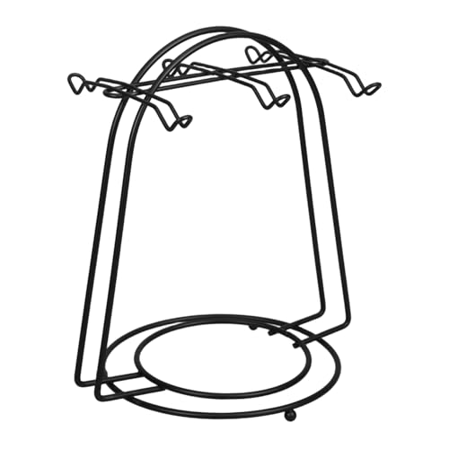 TOYZFRIENDY Schwarzer Metall Tassenhalter mit Bogenform Stabiler Drahtständer für Teetassen und Untertassen Platzsparendes Küchen und Esszimmer Organizer Display für Teetassen und Teller von TOYZFRIENDY