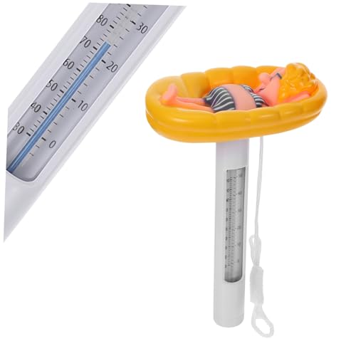 TOYZFRIENDY Schwimmendes Wasserthermometer Pool Temperaturmesser mit Dualer Anzeige Celsius Fahrenheit Robustes Material Kompakt Widerstandsfähig Geeignet für Schwimmbad Spa Teich Badewanne TOYZFRIENDY Schwimmendes Wasserthermometer Pool Temperaturmesser mit Dualer Anzeige Celsius Fahrenheit Robustes Material Kompakt Widerstandsfähig Geeignet für Schwimmbad Spa Teich Badewanne von TOYZFRIENDY