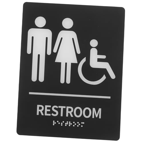 TOYZFRIENDY Selbstklebendes WC Schild mit Braille Blindenschrift Hochkontrastreiches Robustes Toiletten Identifikationsschild Zugänglich für Gemeinsame und Büro Toiletten Einfache Montage und von TOYZFRIENDY