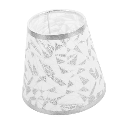 TOYZFRIENDY Silberner Stoff Lampenschirm mit Diamantmuster Lampenschirm für Deckenleuchte und Wandleuchte für Pendelleuchte und Wandlampe Fassung von TOYZFRIENDY