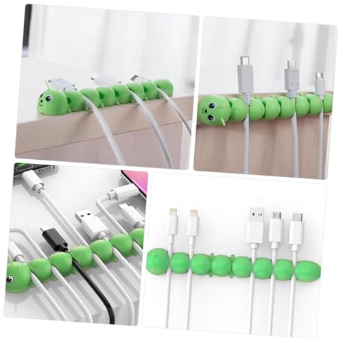 TOYZFRIENDY Silikon Kabel Organizer Selbstklebender Datenkabel Halter Caterpillar form Grün Praktischer Kabelwickler Für Büro Schreibtisch Kabelmanagement TOYZFRIENDY Silikon Kabel Organizer Selbstklebender Datenkabel Halter Caterpillar form Grün Praktischer Kabelwickler Für Büro Schreibtisch Kabelmanagement von TOYZFRIENDY