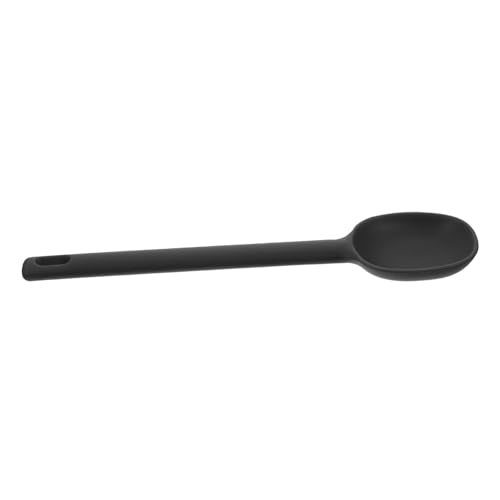 TOYZFRIENDY Silikon Suppenlöffel Schwarz Multifunktionaler Salat und Rührlöffel Einteiliges Design Hitzebeständig Leicht zu Reinigen Praktisches Küchenutensil für Alltag und Gastronomie von TOYZFRIENDY