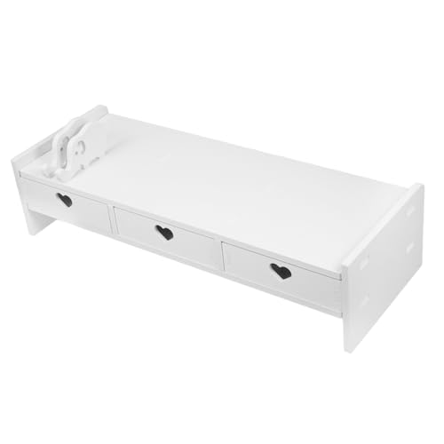 TOYZFRIENDY Tastaturlagerständer Stand Steigleitung Klaviatur Laptopständer für Schreibtisch Halter Ständer für Laptop Desktop-Monitorständer Computer-Organizer Computer-Monitor-Rack WPC Weiß von TOYZFRIENDY