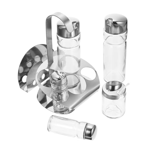 TOYZFRIENDY Teiliges Gewürzglas Edelstahl und Glas Robust und Lebensmittelecht Vielseitig für Öl Essig Salz Pfeffer zur Aufbewahrung und Frischeerhaltung Küche von TOYZFRIENDY