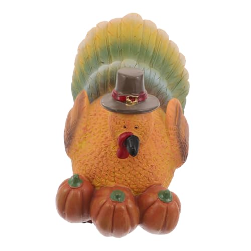 TOYZFRIENDY Thanksgiving Deko Große Resin Truthahn Figurine mit Kürbis Wetterfeste Herbstdeko für Garten Terrasse Esszimmer und Büro Einzigartiges Design Festliche Tischdekoration von TOYZFRIENDY