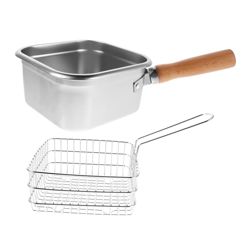TOYZFRIENDY Tragbare Fritteuse Fritteusanweiche Friteuse für Zuhause Frittierpfanne mit Korb Frittierbriten für den Heimgebrauch Herdplatte Friteuse Fritteuse aus Edelstahl hölzern Silber TOYZFRIENDY Tragbare Fritteuse Fritteusanweiche Friteuse für Zuhause Frittierpfanne mit Korb Frittierbriten für den Heimgebrauch Herdplatte Friteuse Fritteuse aus Edelstahl hölzern Silber von TOYZFRIENDY