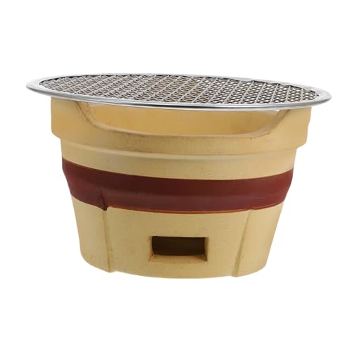 TOYZFRIENDY Tragbarer Outdoor Kohlegrill mit Multifunktionaler Holzkohleofen für Camping und Garten Langlebiger Brauner Tonofen für Grillen Kochen und TOYZFRIENDY Tragbarer Outdoor Kohlegrill mit Multifunktionaler Holzkohleofen für Camping und Garten Langlebiger Brauner Tonofen für Grillen Kochen und von TOYZFRIENDY