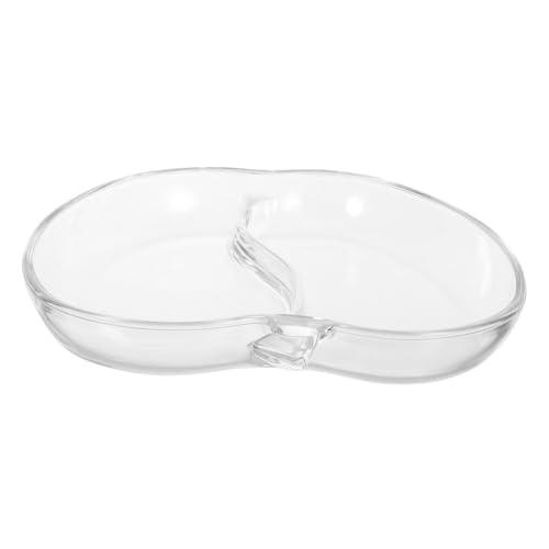 TOYZFRIENDY Transparente Weihnachtsglas-schale Apfelform Geteilte Glas-fruchtschale Candy Snack-servierteller Dekoratives Festtagsgeschirr für Festliche Tischdeko von TOYZFRIENDY