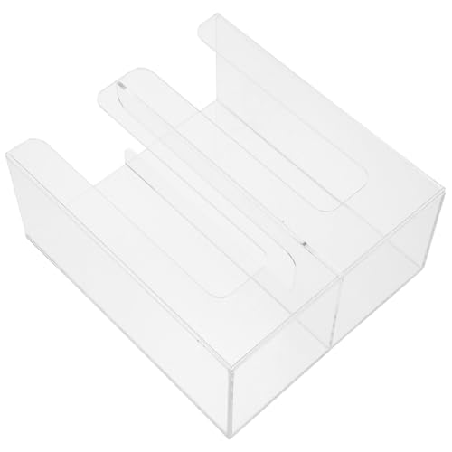 TOYZFRIENDY Transparenter Acryl Becherhalter mit Doppelkammer für Papierbecher Großer Kapazität Praktischer Becher Spender und Organizer für Haushalt Schreibtisch Kaffee Teestationen von TOYZFRIENDY