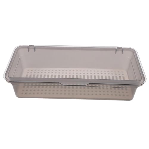 TOYZFRIENDY Transparenter Besteckkasten mit Deckel Kunststoff Utensilien Organizer mit Wasserablauf Küchenbox für Essstäbchen Löffel und Silberbesteck für Besteckschubladen Organizer Bpa frei von TOYZFRIENDY