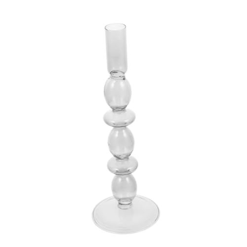 TOYZFRIENDY Transparenter Glas kerzenhalter Deko für Stabkerzen Tischdekoration Zimmer Wohnzimmer Hochzeitsdeko Eleganter Kerzenständer für Romantische Atmosphäre von TOYZFRIENDY