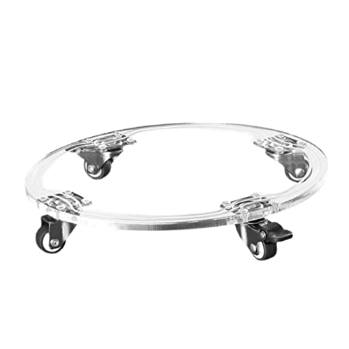 TOYZFRIENDY Transparenter Runder Pflanzentopf Untersetzer mit Robusten Universalrollen Verschiebbar Kratzfest für Drinnen und Draußen Schützt Böden vor Kratzern und Erleichtert von TOYZFRIENDY