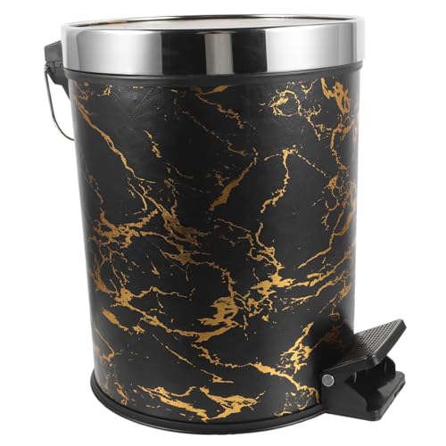 TOYZFRIENDY Treteimer mit Deckel Mülleimer aus Robustem Kunststoff für Haushalt Büro und Badezimmer Praktischer Fußpedal abfalleimer in Schwarz gold Geruchsneutral und Platzsparend TOYZFRIENDY Treteimer mit Deckel Mülleimer aus Robustem Kunststoff für Haushalt Büro und Badezimmer Praktischer Fußpedal abfalleimer in Schwarz gold Geruchsneutral und Platzsparend von TOYZFRIENDY