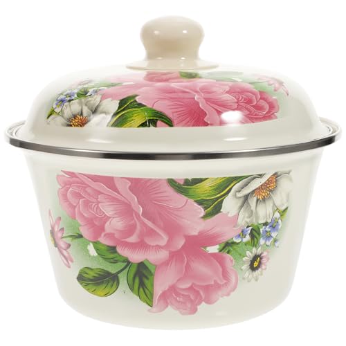 TOYZFRIENDY Vintage Emaille Becken mit Deckel Dickwandig Retro Küchen Aufbewahrungs und Servierschüssel für Speckersatz Teig Suppe und Obst Robust und Vielseitig Muster Zufällig TOYZFRIENDY Vintage Emaille Becken mit Deckel Dickwandig Retro Küchen Aufbewahrungs und Servierschüssel für Speckersatz Teig Suppe und Obst Robust und Vielseitig Muster Zufällig von TOYZFRIENDY
