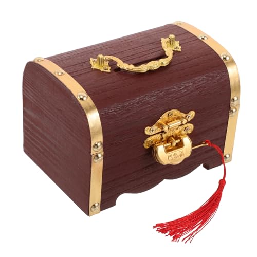 TOYZFRIENDY Vintage Holz Schatztruhe mit Schloss Kleine Dekorative Aufbewahrungsbox aus Massivem Holz Stabile Schmuck Münztruhe Handgefertigte Retro Holzbox für Sichere Aufbewahrung und TOYZFRIENDY Vintage Holz Schatztruhe mit Schloss Kleine Dekorative Aufbewahrungsbox aus Massivem Holz Stabile Schmuck Münztruhe Handgefertigte Retro Holzbox für Sichere Aufbewahrung und von TOYZFRIENDY