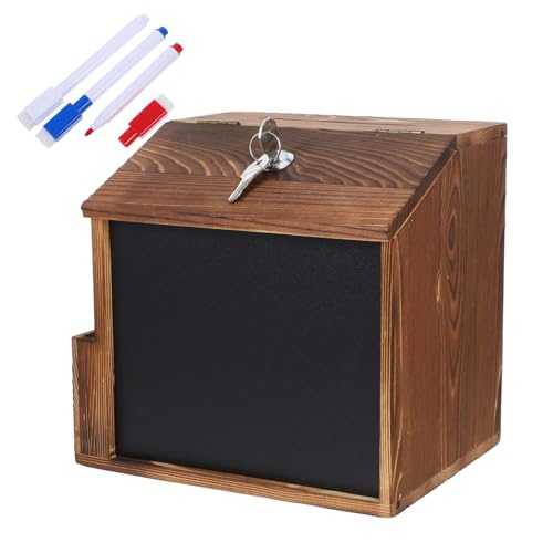 TOYZFRIENDY Vintage Holz Vorschlagsbox mit Schloss Wandmontage Platzsparend Vielseitig als Spendenbox Briefkasten Wahlurne Retro Charm für Büro Schule Fundraising TOYZFRIENDY Vintage Holz Vorschlagsbox mit Schloss Wandmontage Platzsparend Vielseitig als Spendenbox Briefkasten Wahlurne Retro Charm für Büro Schule Fundraising von TOYZFRIENDY