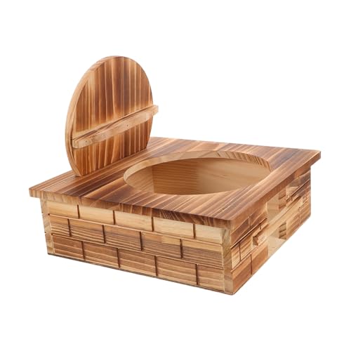 TOYZFRIENDY Vintage Holz Wok Halter Retro Design Mini Herdständer Robust Für Küche Deko Gemütliche Familienessen Und Festliche Anlässe von TOYZFRIENDY