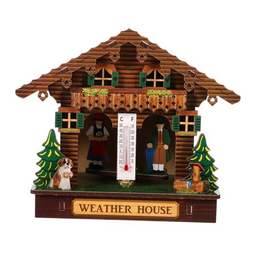 TOYZFRIENDY Wandthermometer mit Barometer und Hygrometer Wetterfestes Temperatur Feuchtigkeitsmessgerät für Innen und Außen Langlebiges wetterfestes Gehäuse mit Mann Frauenfigur Einfache von TOYZFRIENDY