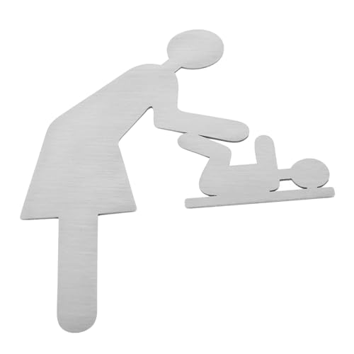 TOYZFRIENDY Wickelraum Schild aus Edelstahl Gebürstet Babywickelbereich Türschild Wc Wickelstation Zeichen Langlebig Einsetzbar für Restaurants Hotels Büros von TOYZFRIENDY