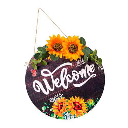 TOYZFRIENDY Willkommensschild aus Holz Sonnenblume Sommer Gartendekoration Hängendes Türschild Rustikal für Haustür Veranda Innen Außen TOYZFRIENDY Willkommensschild aus Holz Sonnenblume Sommer Gartendekoration Hängendes Türschild Rustikal für Haustür Veranda Innen Außen von TOYZFRIENDY