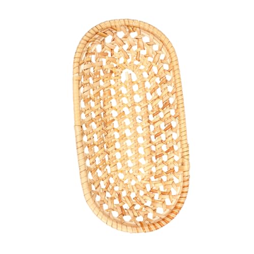 TOYZFRIENDY Wunderschönes Handgewebtes Rattan Tablett Klein Stilvolles Serviertablett für Frühstück Tee und Obst Vielseitiges Aufbewahrungstablett für Zuhause Glatte Oberfläche Langlebig und TOYZFRIENDY Wunderschönes Handgewebtes Rattan Tablett Klein Stilvolles Serviertablett für Frühstück Tee und Obst Vielseitiges Aufbewahrungstablett für Zuhause Glatte Oberfläche Langlebig und von TOYZFRIENDY