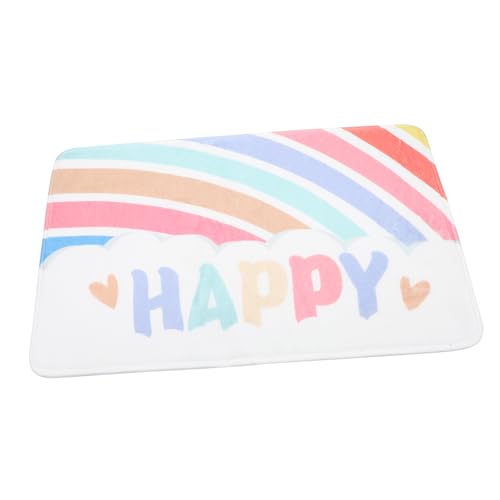 TOYZFRIENDY rutschfeste Badezimmermatte aus Polyester Waschbarer Badvorleger mit Regenbogen Design Anti rutsch Duschmatte und Teppich für Flur Schlafzimmer und Küche von TOYZFRIENDY