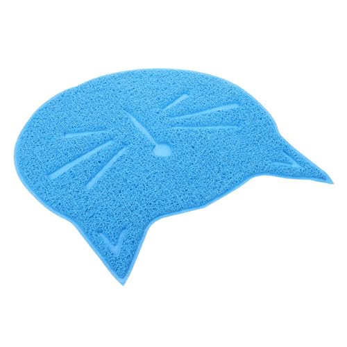 TOYZFRIENDY rutschfeste Katzenmatte Futterunterlage aus Langlebigem PVC Wasserfest und Leicht zu Reinigen Blaue Napfunterlage für Katzen und Hunde Schützt Boden vor Verschmutzungen von TOYZFRIENDY