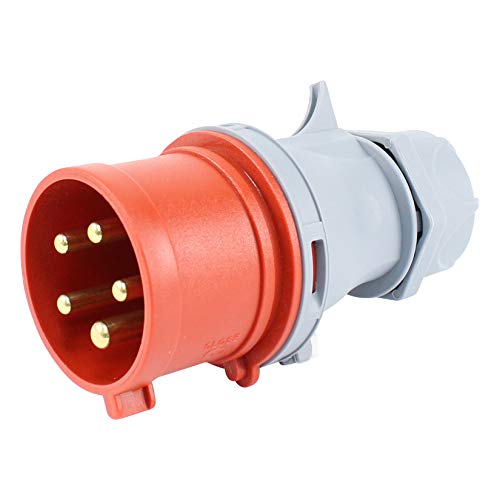 CEE Stecker Kupplung SET Starkstrom Drehstrom 16A 32A 400V IP44 VDE-Geprüft NEU (CEE Stecker 5-pol 16A) von TP Electric