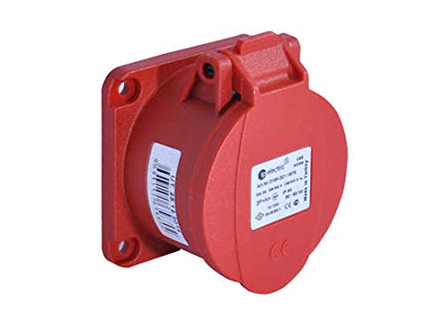 CEE Stecker Kupplung Steckdose Wandstecker Wandsteckdose Einbausteckdose 32A (5Pol-32A Einbausteckdose 70mm) von TP Electric