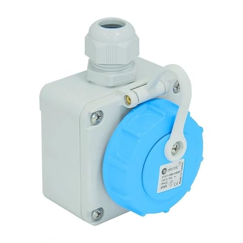 TP ELECTRIC Steckdose Hermetische Dose Tragbar Schuko Innenbereich Außenbereich 16A 230V IP 68 0783 Blau Grau TP ELECTRIC Steckdose Hermetische Dose Tragbar Schuko Innenbereich Außenbereich 16A 230V IP 68 0783 Blau Grau von TP Electric
