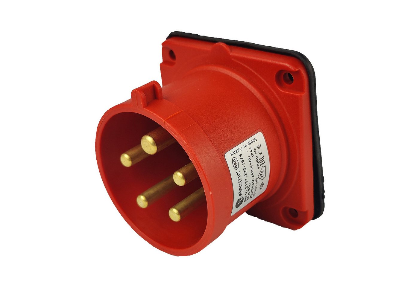 TP Electric Steckdose CEE Einbaustecker gerade 5P 32A 400V IP44 75x75, 1-St. von TP Electric