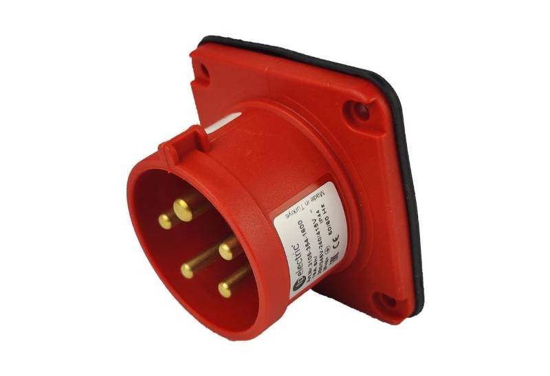 TP Electric Steckdose CEE Einbaustecker mit Phasenwender gerade 5P 16A 400V IP44 75x75, 1-St. von TP Electric