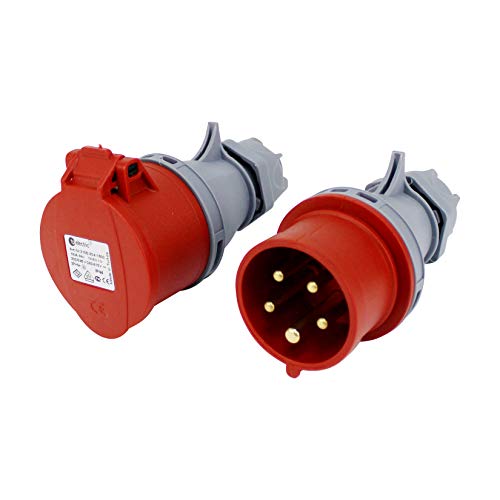 TPelectric CEE Stecker Kupplung SET 16A 5-Polig IP44 400V VDE von TP Electric