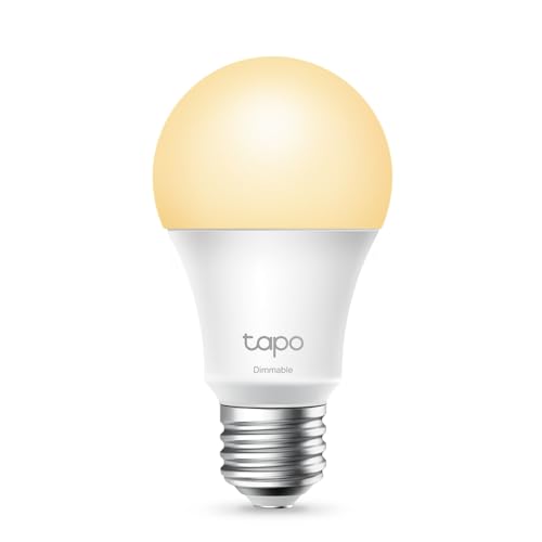 Tapo L510E smarte WLAN Glühbirne E27, dimmbar, kein Hub notwendig, kompatibel mit Alexa, Google Assistant, Abläufe und Zeitpläne, Warm Weiß von Tapo