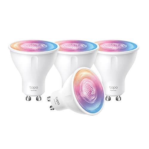 Tapo smarte WLAN Glühbirne GU10 L630 4pcs, Energie sparen, 3.5 W Entspricht 50W, dimmbare Lampe, kompatibel mit Alexa,Google Assistant, Weiss, Mehrfarbrige (4-Pack) von TP-Link