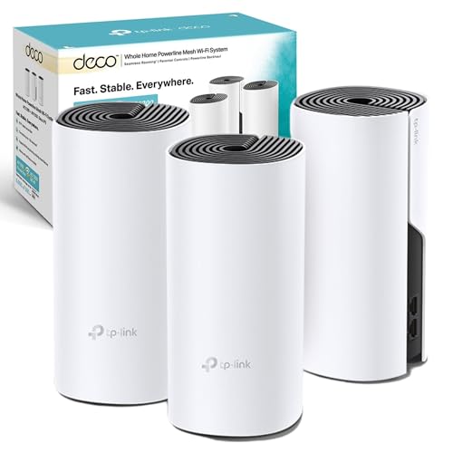 TP-LINK Deco P9 Whole Home Powerline Mesh Wi-Fi System, bis zu 6000 sq ft, dicke Wand, funktioniert mit Amazon Echo/Alexa, Wi-Fi Booster, elterliche Kontrolle, 3 Stück von TP-Link