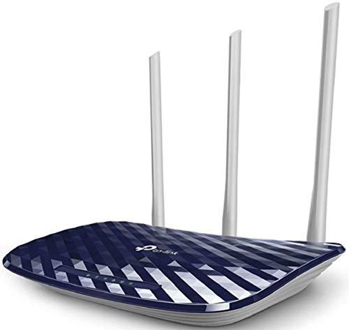 TP-Link Archer C20 Dual Band WLAN Router (300Mbit/s auf 2,4GHz + 433Mbit/s auf 5GHz, 4 10/100 LAN + 1 10/100 WAN Ports, unterstützt einfachen Gast-Netzwerk Zugriff und Kinderschutz) blau weiß von TP-Link