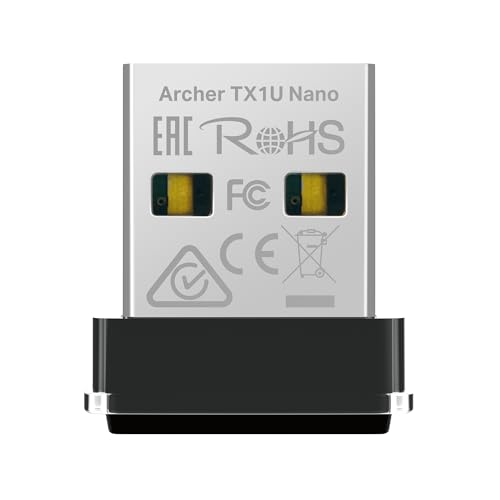 TP-Link Archer TX1U Nano WLAN Adapter für PC, Wi-Fi 6 AX300 WLAN-Stick, Plug & Play, Nano-Größe, MU-MIMO, Access-Point-Modus, Kompatibel mit Windows und Linux (Kernel 3.10 und höher) TP-Link Archer TX1U Nano WLAN Adapter für PC, Wi-Fi 6 AX300 WLAN-Stick, Plug & Play, Nano-Größe, MU-MIMO, Access-Point-Modus, Kompatibel mit Windows und Linux (Kernel 3.10 und höher) von TP-Link